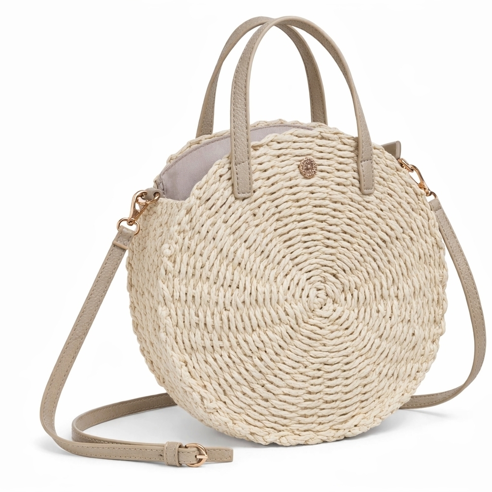 Woven straw crossbody bag, LC Lauren Conrad